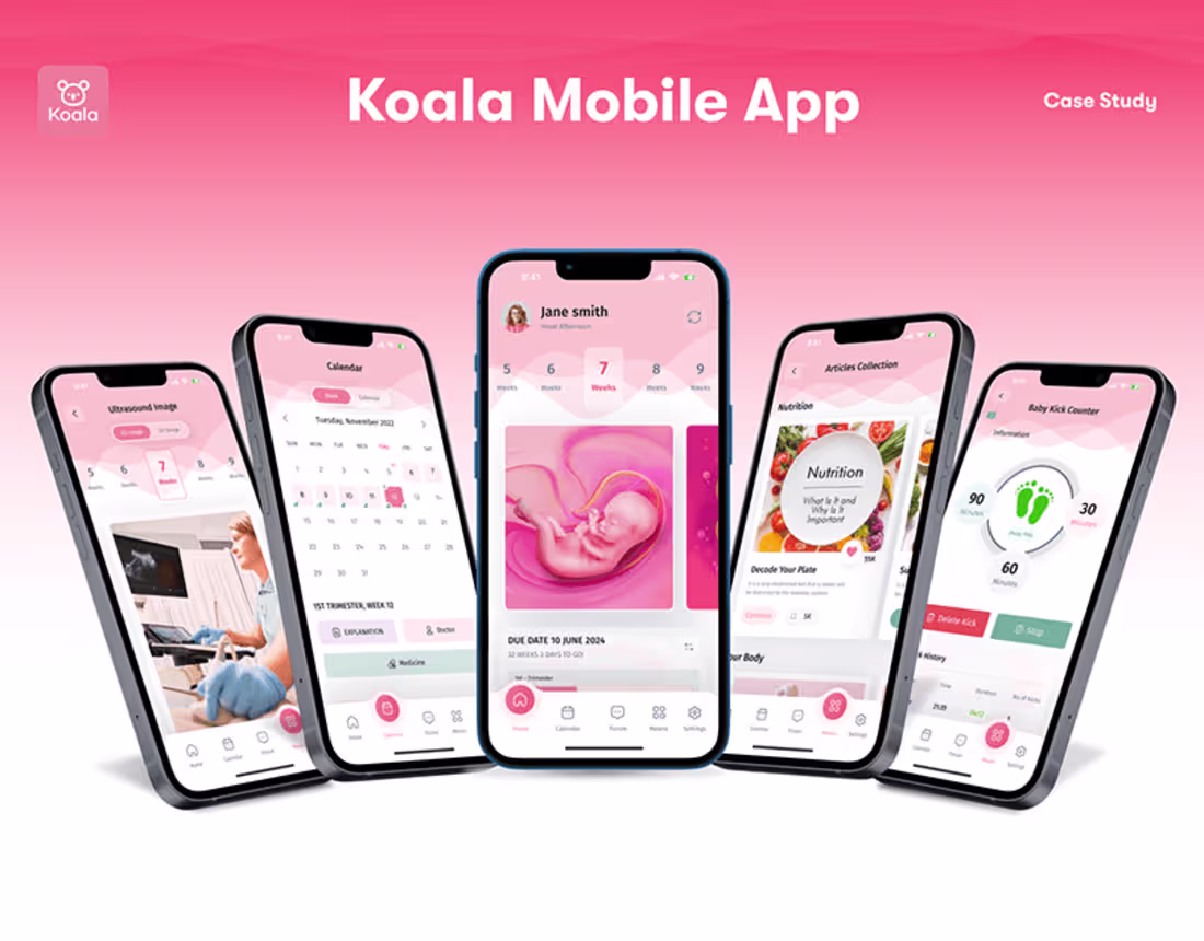 Cover image for Koala - Pregnancy Tracking App Case Study