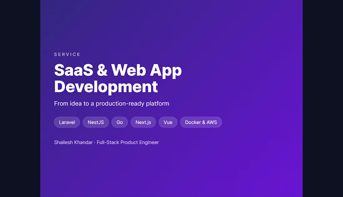 Cover image for Full-Stack SaaS & Web App Development