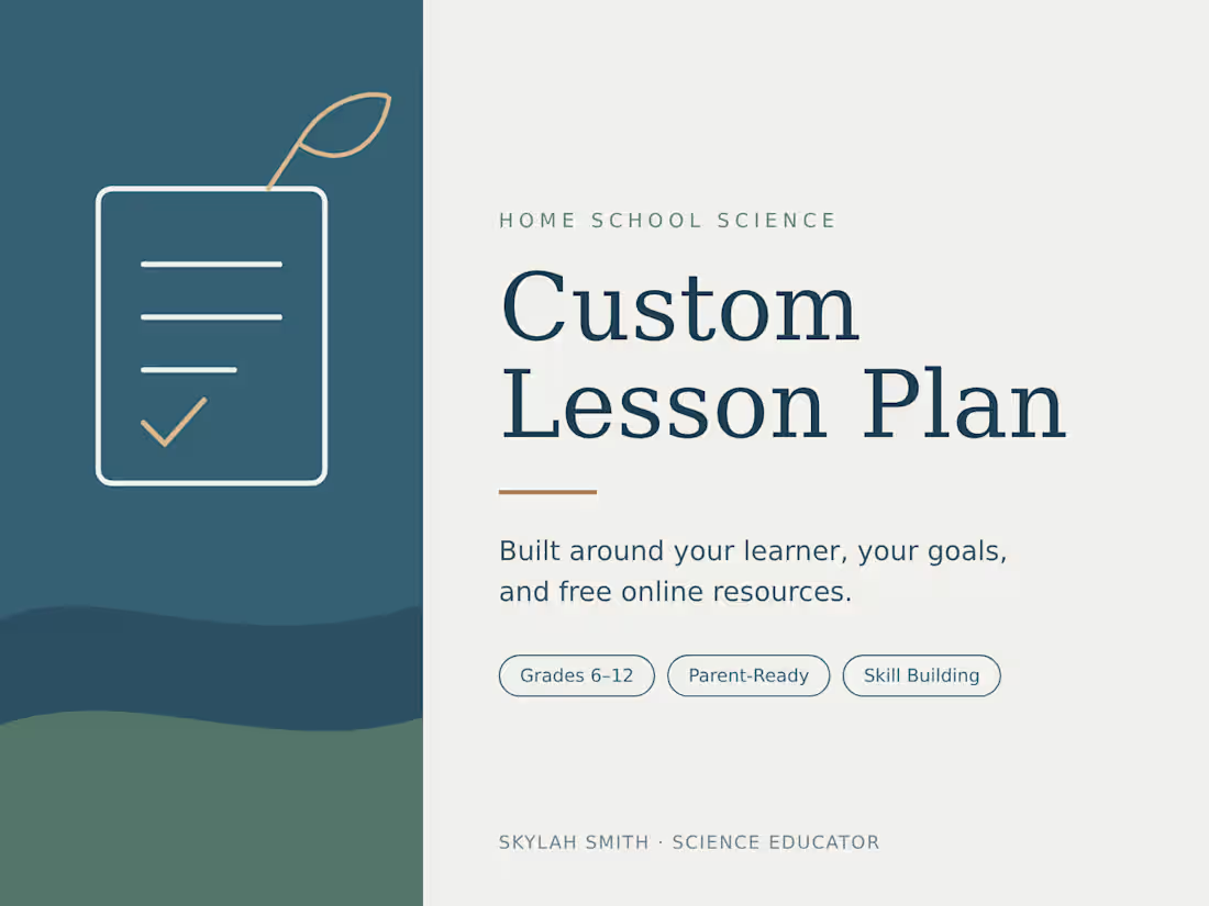 Cover image for Custom Home School Science Lesson Plan