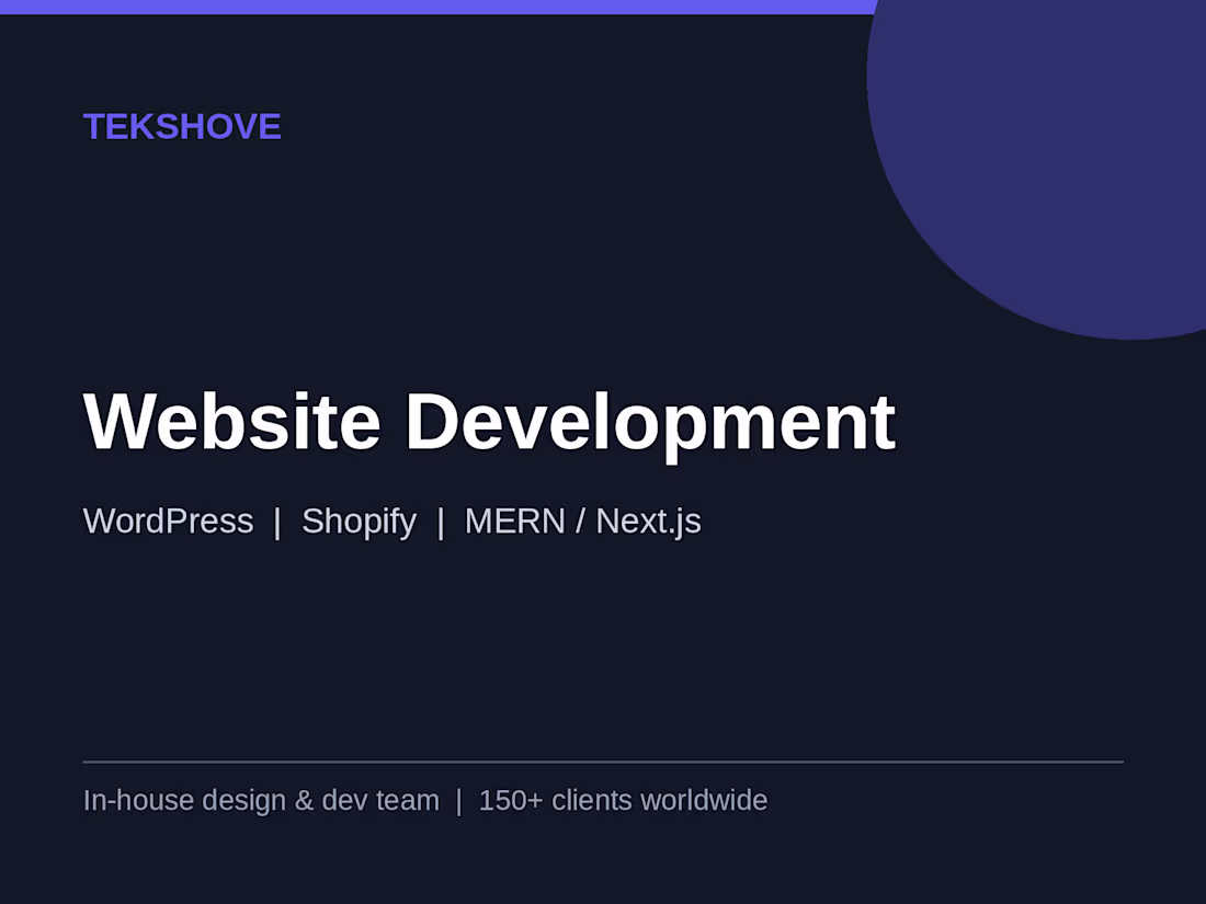 Cover image for Custom Website Development: WordPress, Shopify & MERN