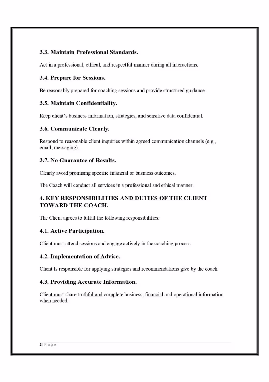 Cover image for Business Coaching Agreement Sample
This sample