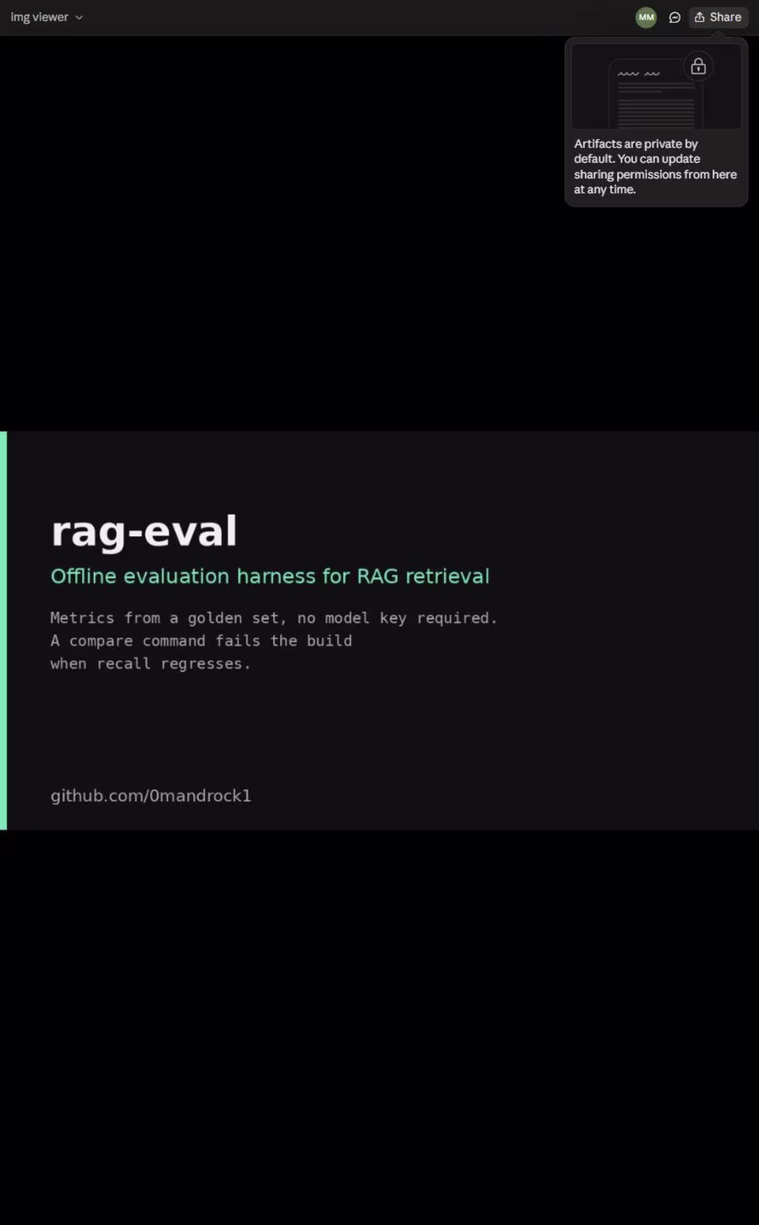 Cover image for rag-eval — offline evaluation harness