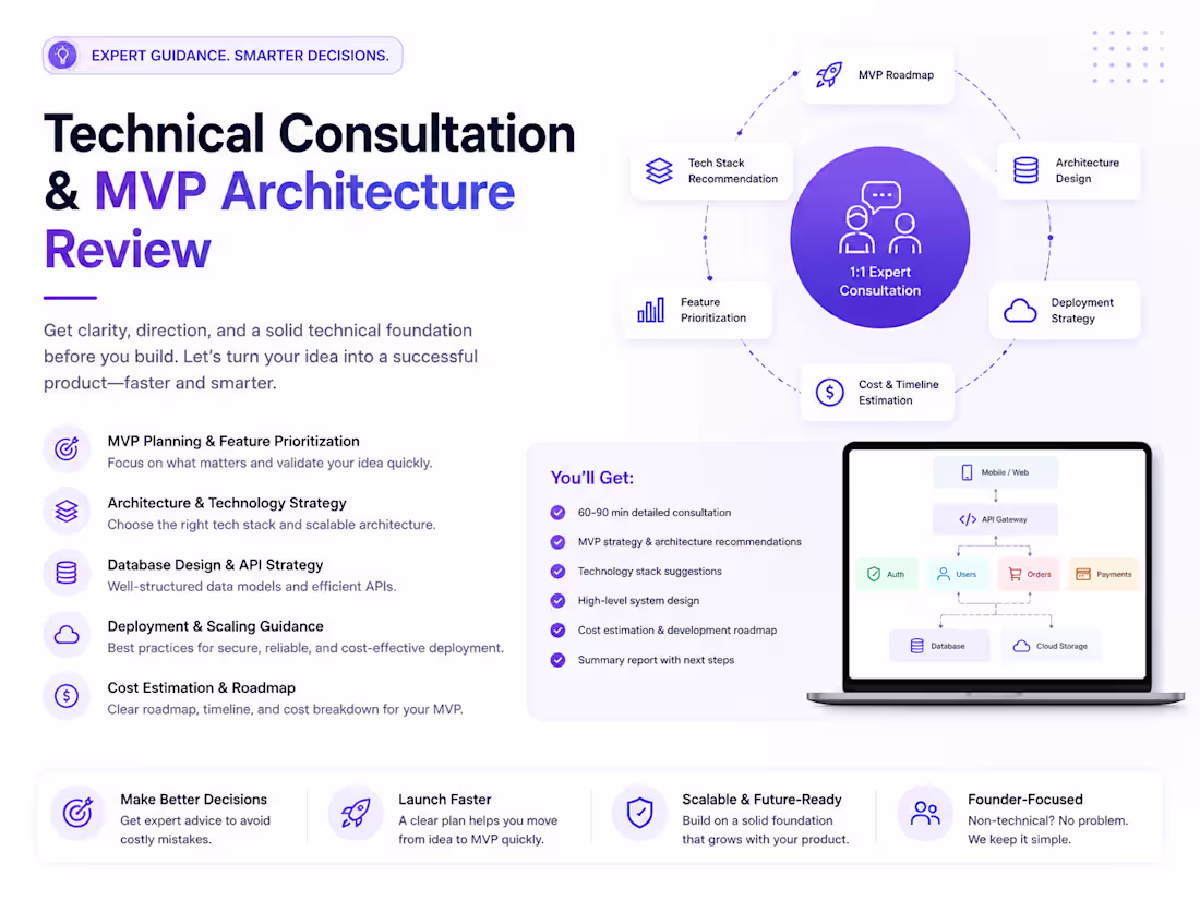 Cover image for Technical Consultation & MVP Architecture Review