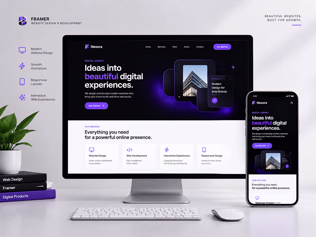 Cover image for Framer Website Design & Development | Responsive, Modern Website