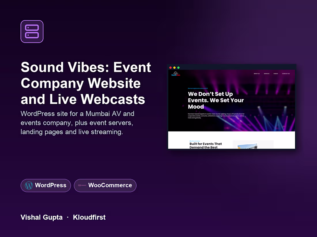 Cover image for Sound Vibes: Event Company Website and Live Webcasts