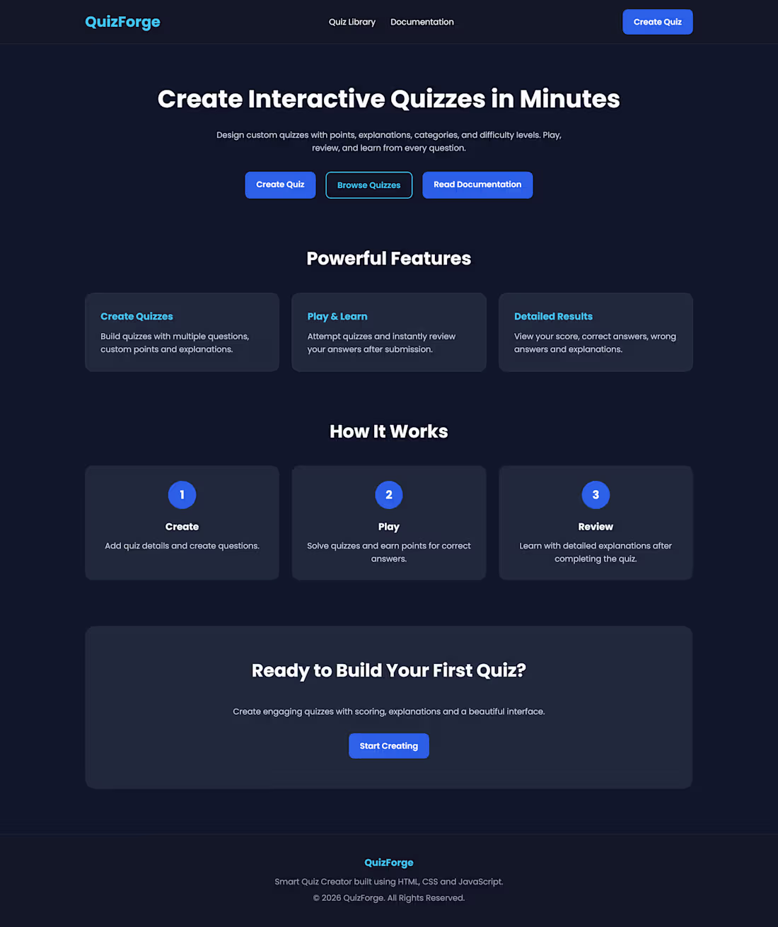 Cover image for MY Project 2 :- QuizForge 🧠