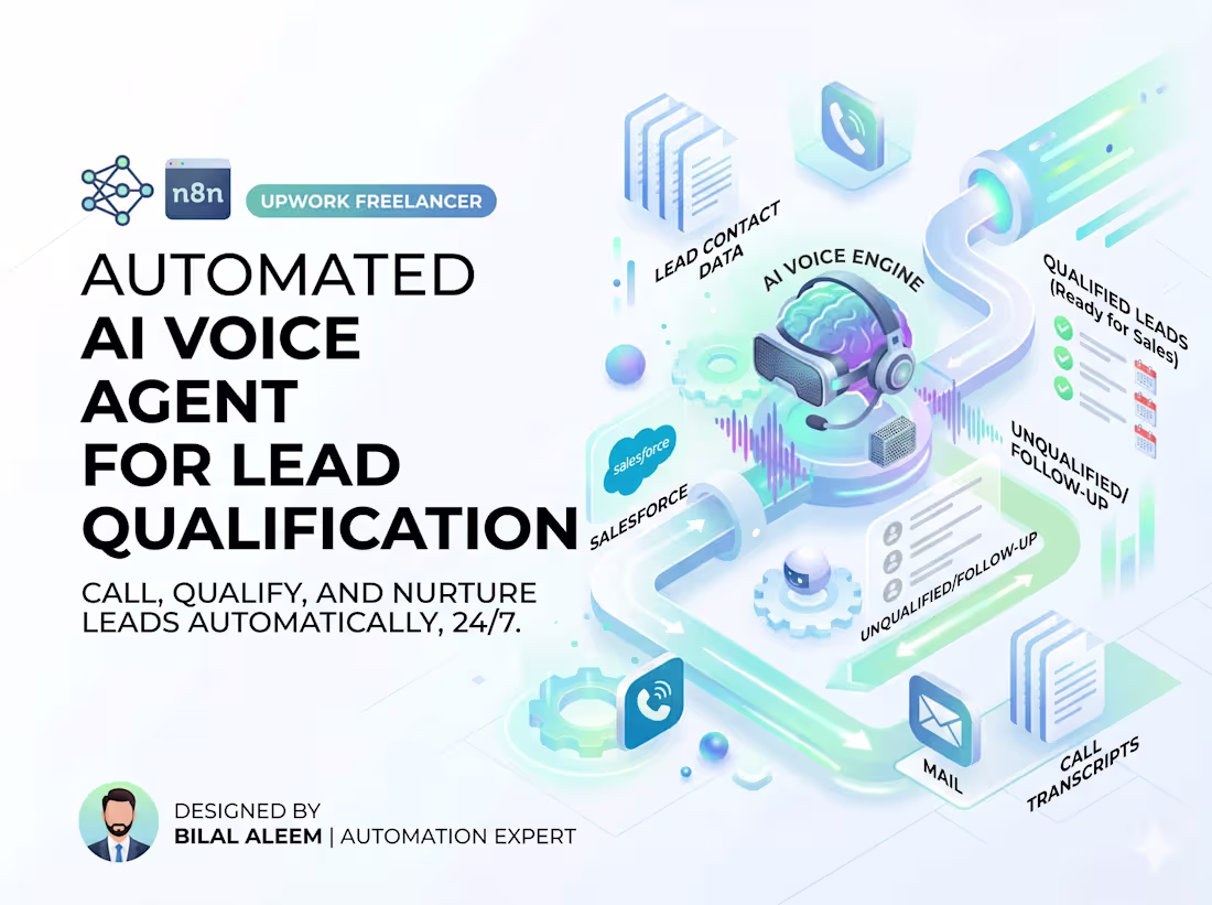 Cover image for AI voice agent that calls and qualifies leads automatically