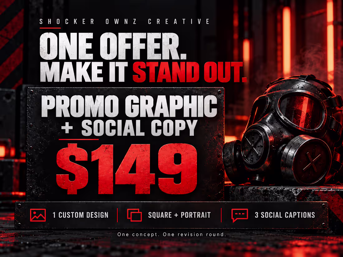 Cover image for Custom Business Promotion Graphic & Social Copy