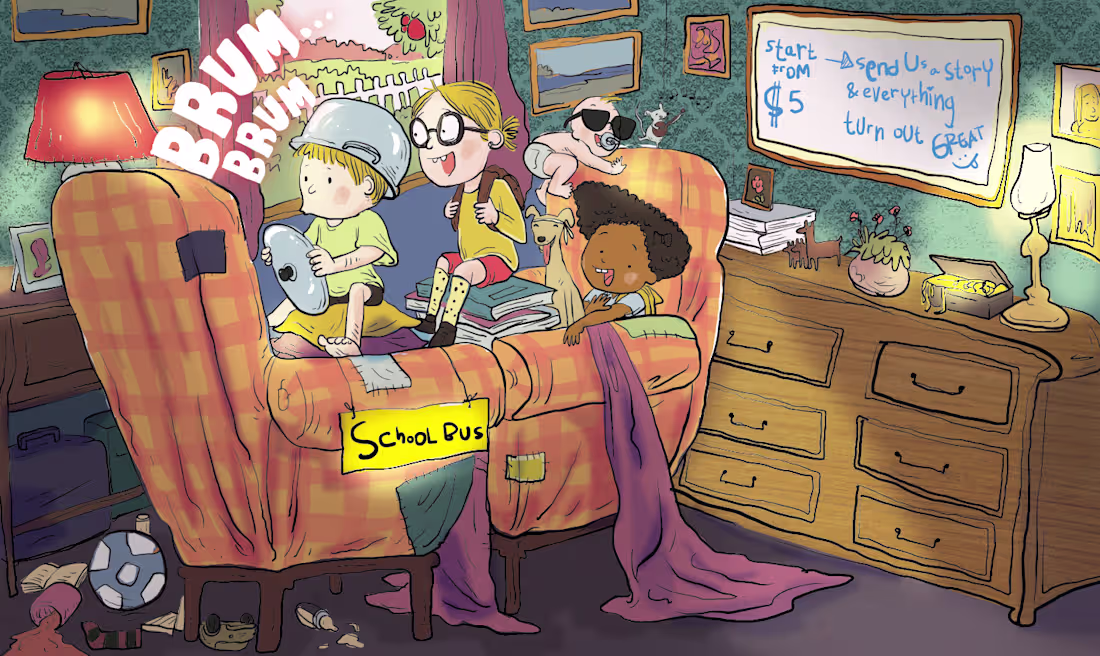 Cover image for I will draw children story book illustration