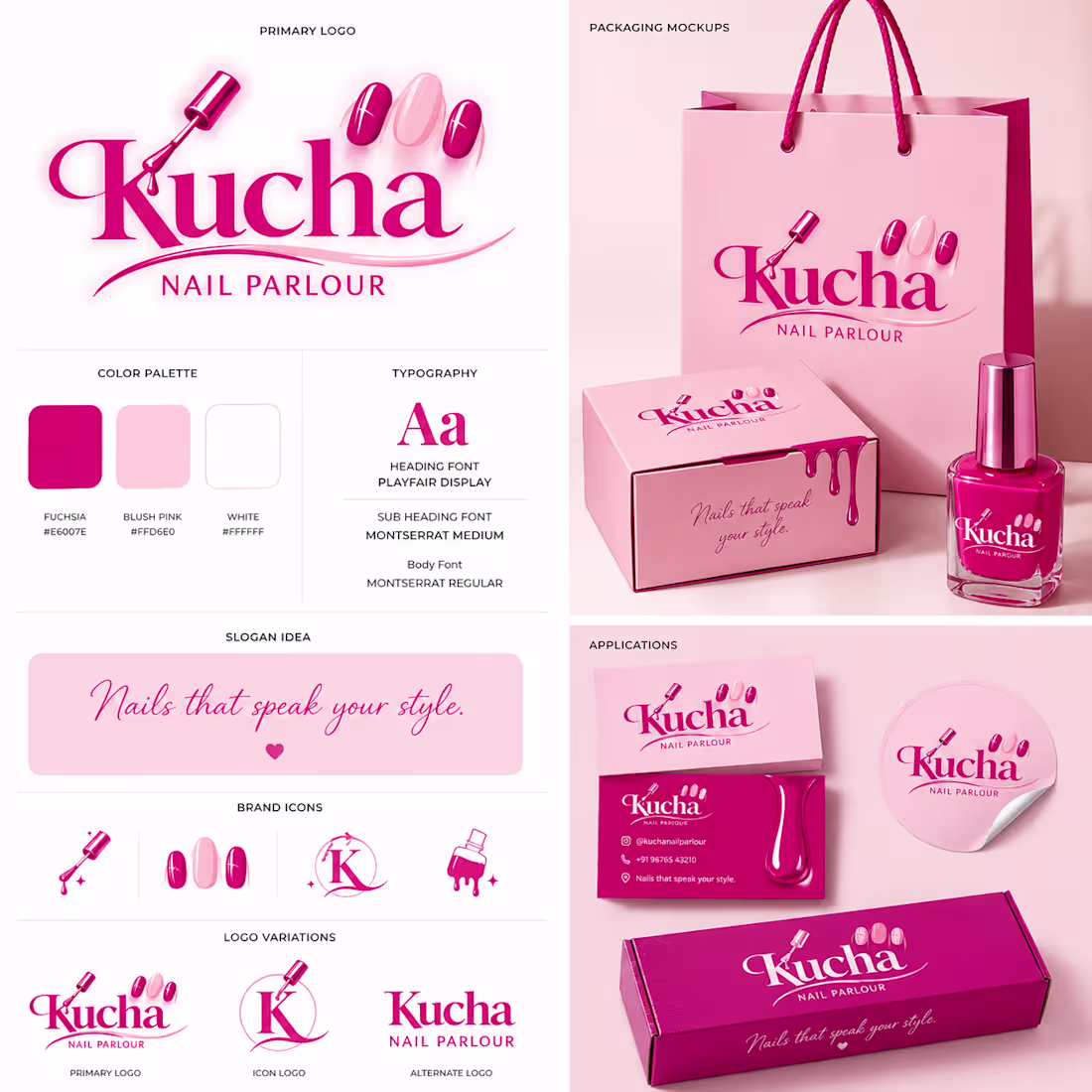 Cover image for   Kucha Nail Parlour — Brand Identity & Marketing Design
