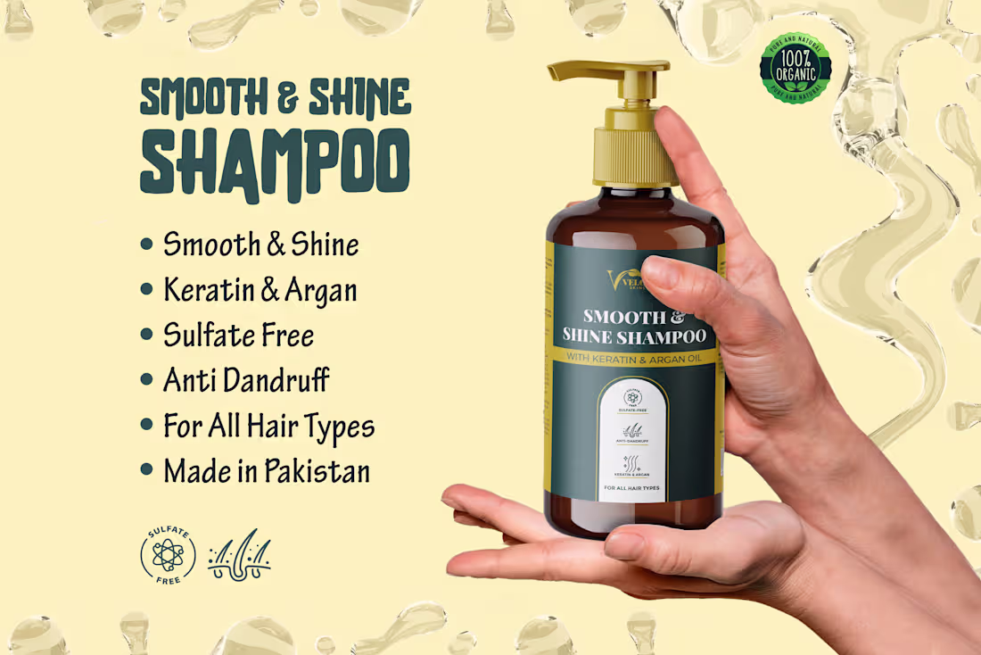Cover image for Smooth & Shine Shampoo Packaging Design