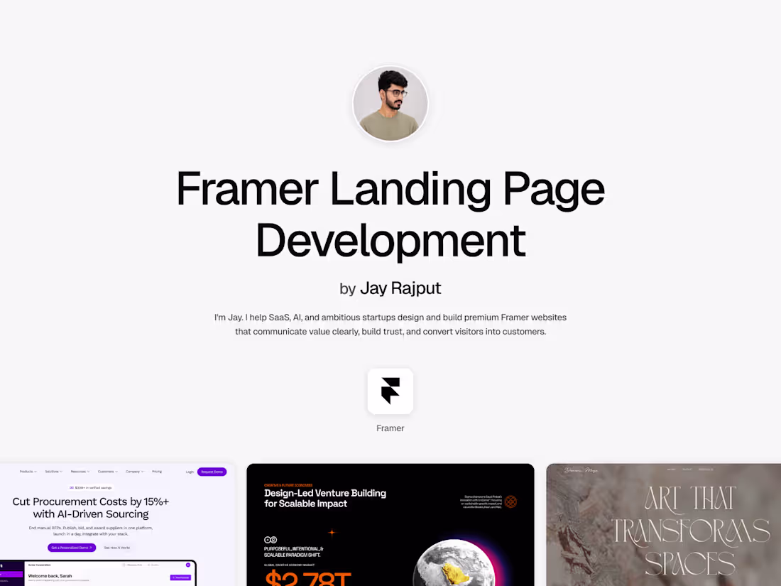 Cover image for Framer Landing Page Development