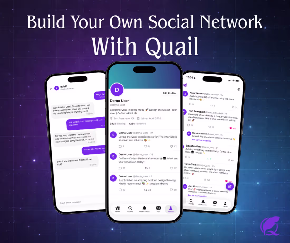 Cover image for Social Network Template for @Anything