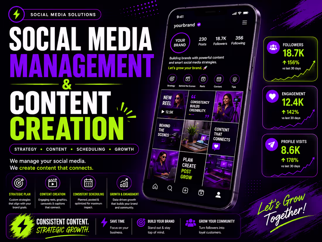 Cover image for Social media management and content creation