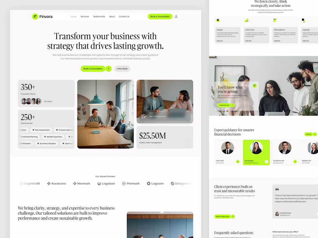 Cover image for Finvora - Business Consulting website