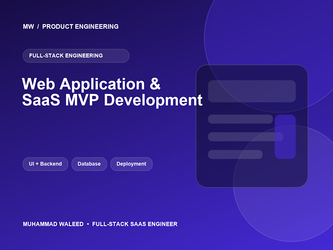 Cover image for Full-Stack Web Application & SaaS MVP Development