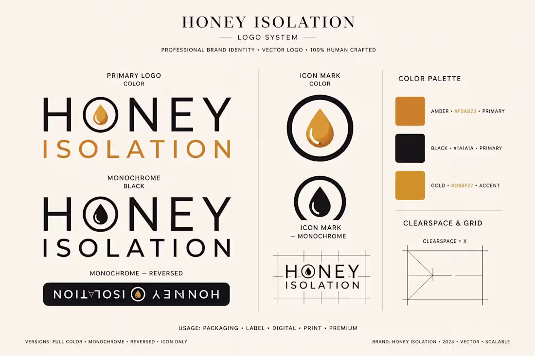Cover image for Honey Isolation – Premium Luxury Honey Brand Identity