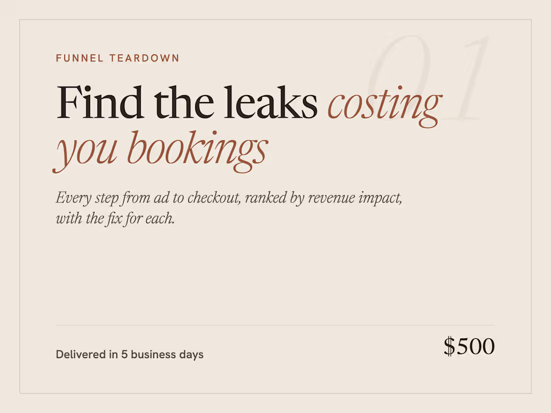 Cover image for Funnel Teardown: Find the Leaks Costing You Bookings