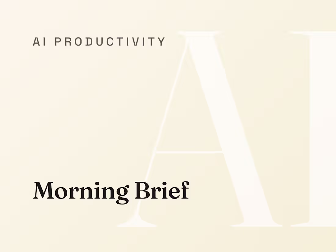 Cover image for Morning Brief: Your Day on One Page Before You Start