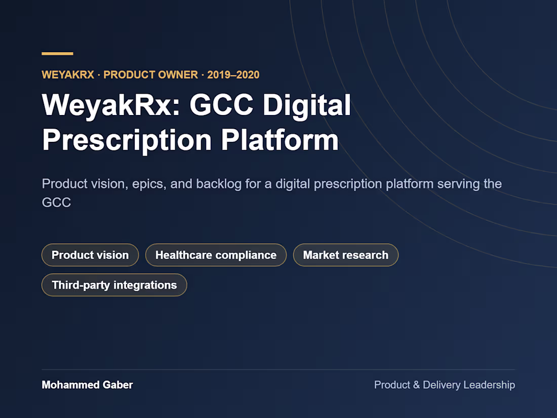 Cover image for WeyakRx: GCC Digital Prescription Platform