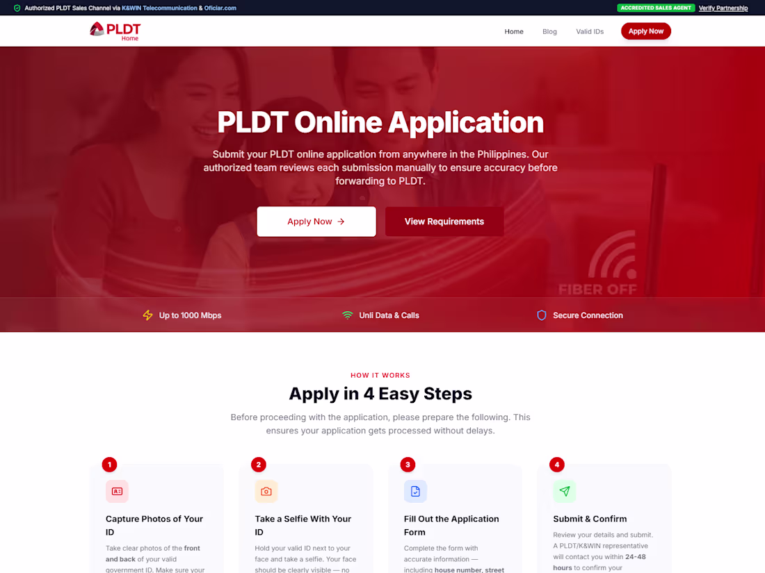 Cover image for PLDT Online Application