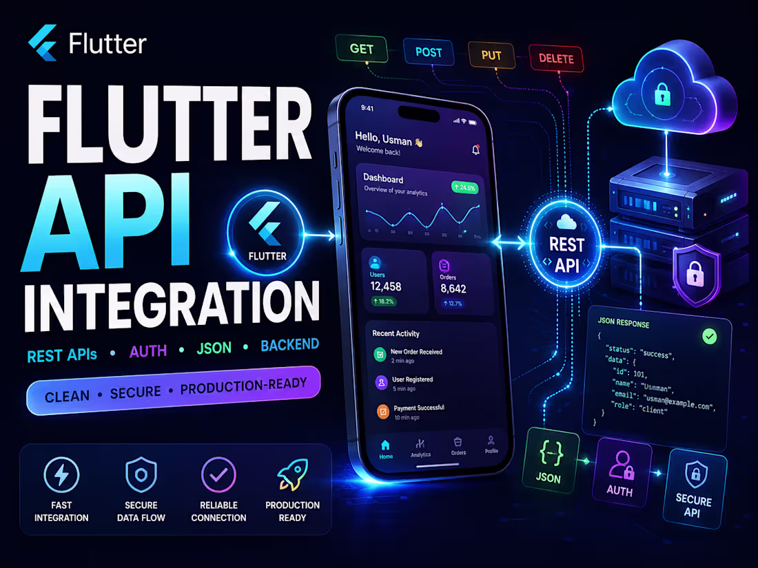 Cover image for I will integrate REST APIs into your Flutter app