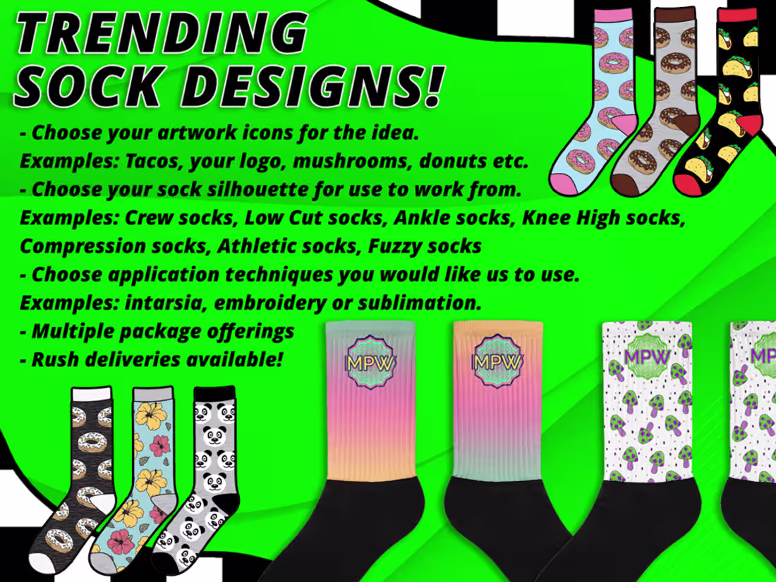 Cover image for Design from reference or make original trending sock designs