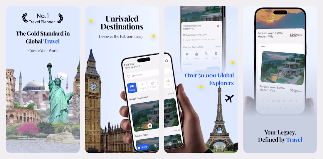 Cover image for Designed a luxury travel app