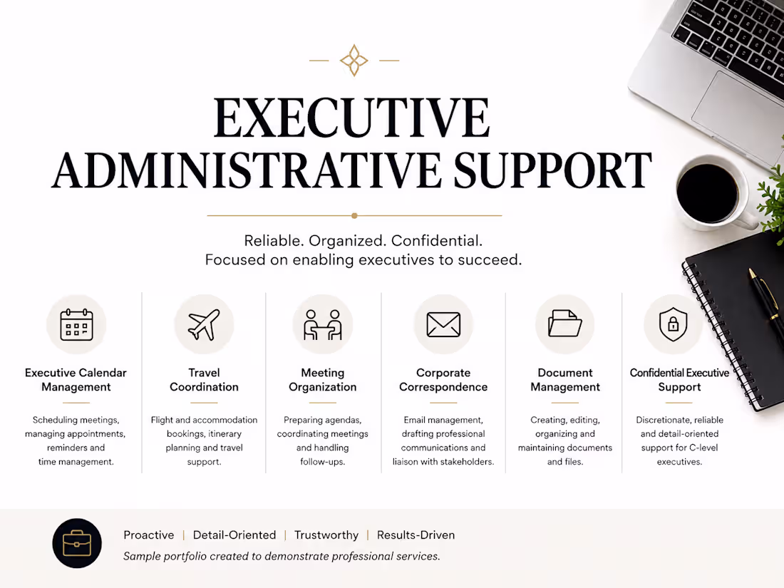 Cover image for Executive Administrative Support
• Executive Calendar