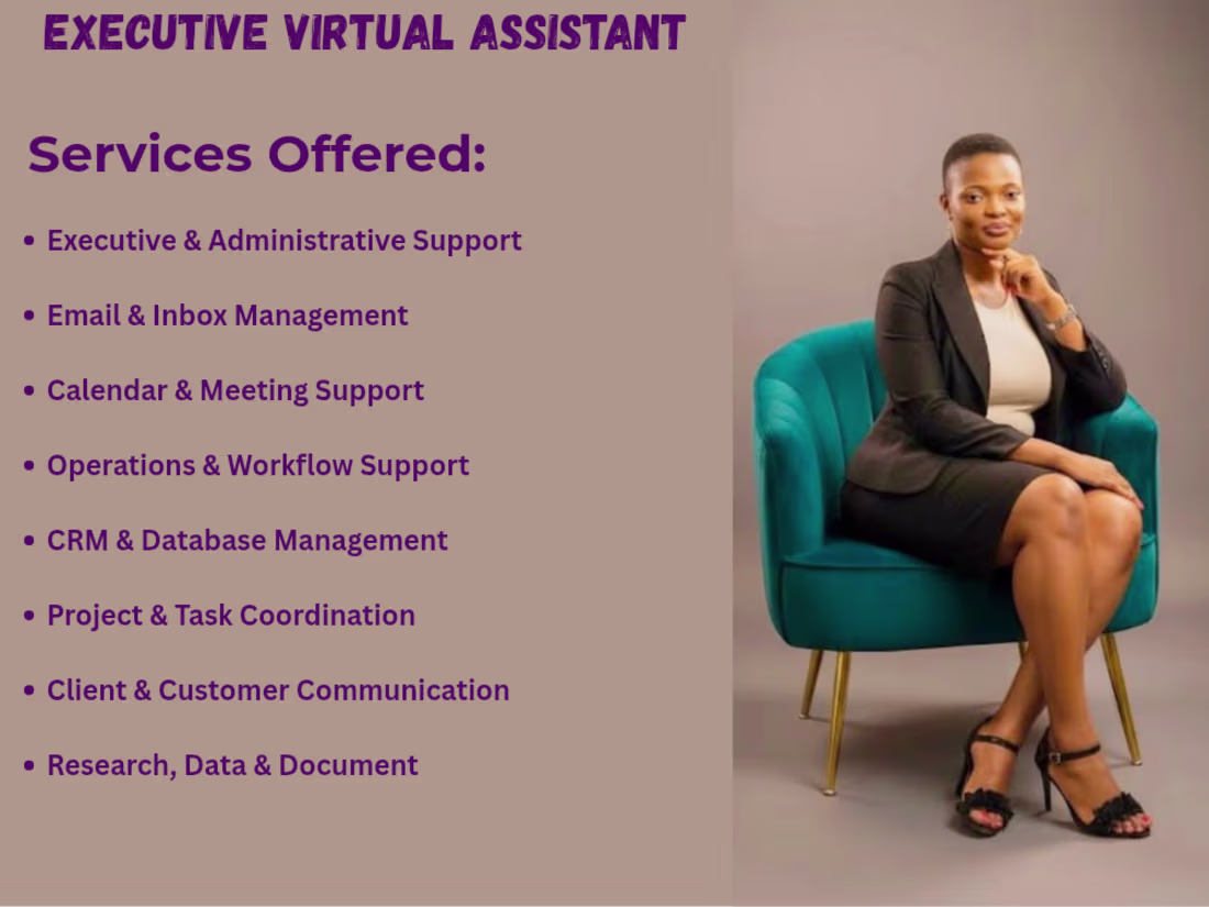 Cover image for Executive Assistant | Business Operations & Admin Support