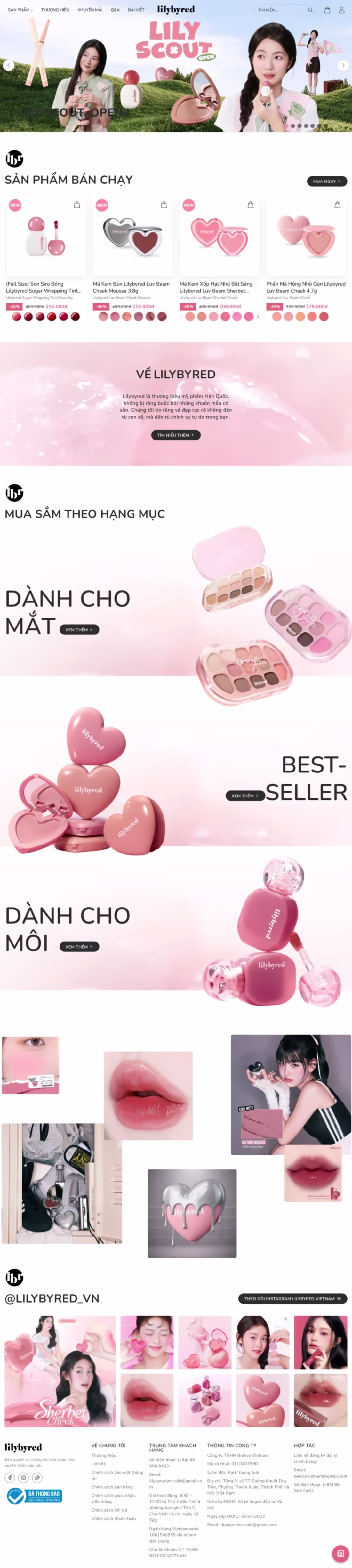 Cover image for Cosmetics E-commerce Website - Lilybyred.