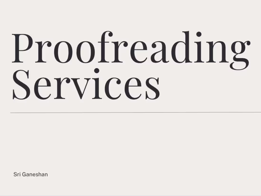 Cover image for Professional Proofreading Services