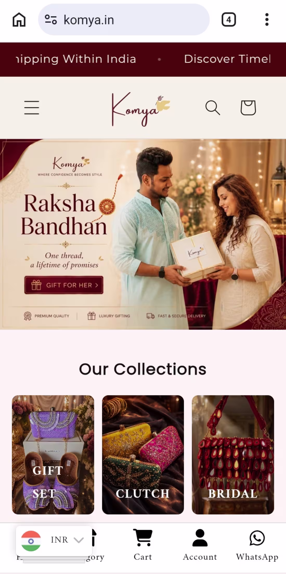 Cover image for Komya E-Commerce Site. 3-page store for a personalised luxur...