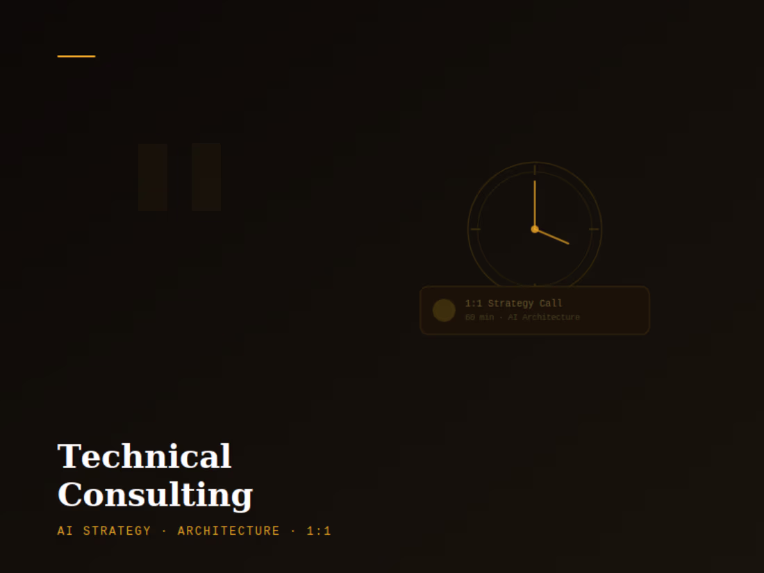 Cover image for AI Architecture & Tech Consulting — 1:1 Strategy Call