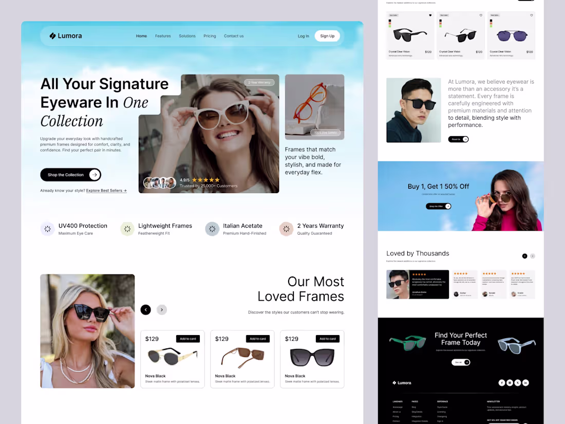 Cover image for Eyewear E-commerce Landing Page UI