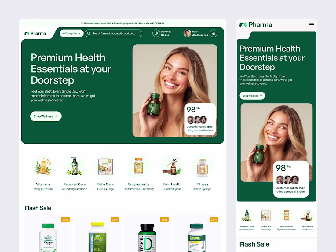 Cover image for Pharmacy Ecommerce Website
