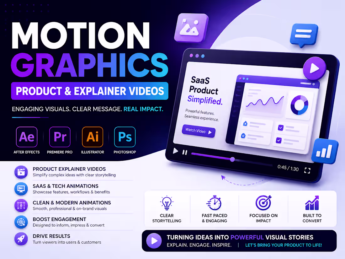 Cover image for Motion Graphics & SaaS Explainer Videos