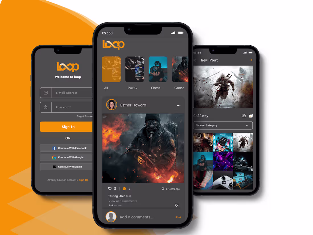 Cover image for Social media App UI 