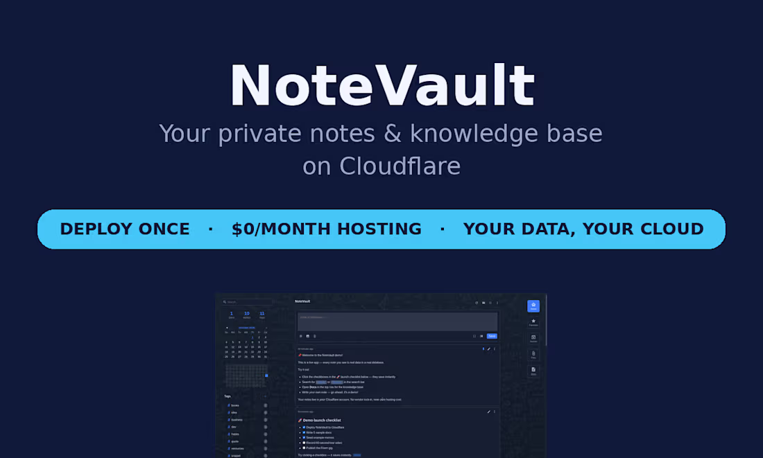 Cover image for Private Notes App Deployed on Your Cloudflare Account
