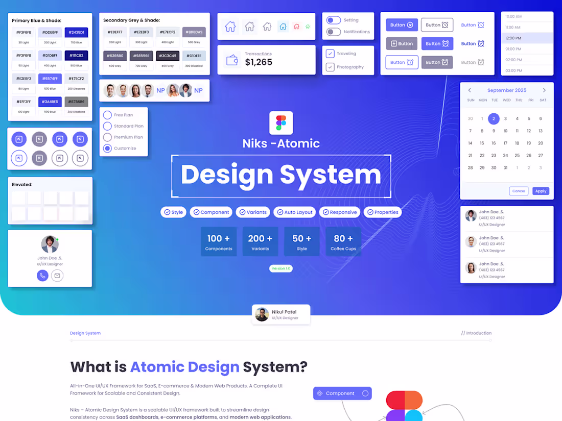 Cover image for Niks Atomic Design System & UI/UX Design
