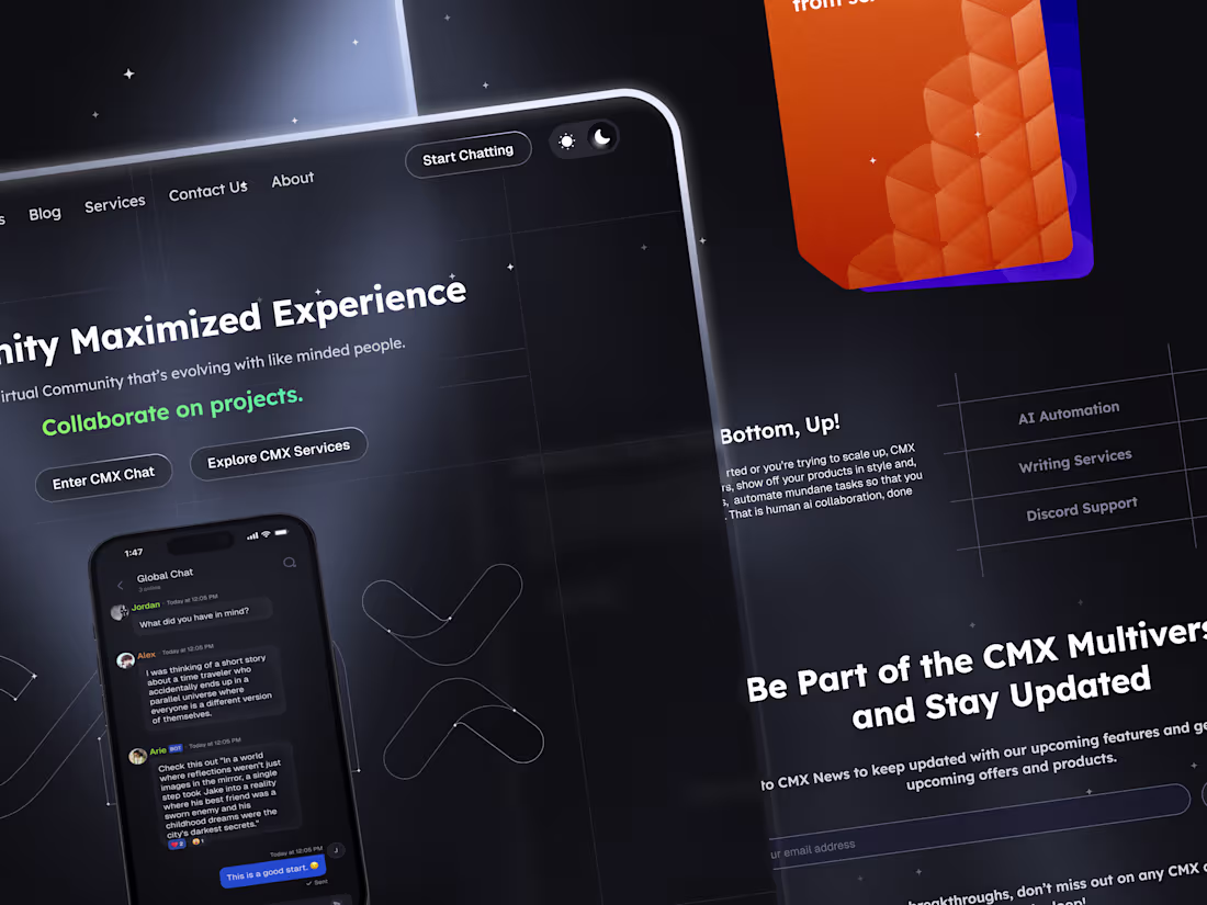 Cover image for Website UX/UI Design 💠CMX Chat