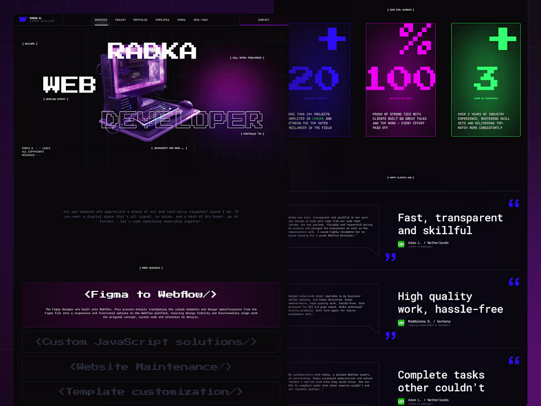 Cover image for Portfolio, Creative, Web Developer, Modern Landing Page