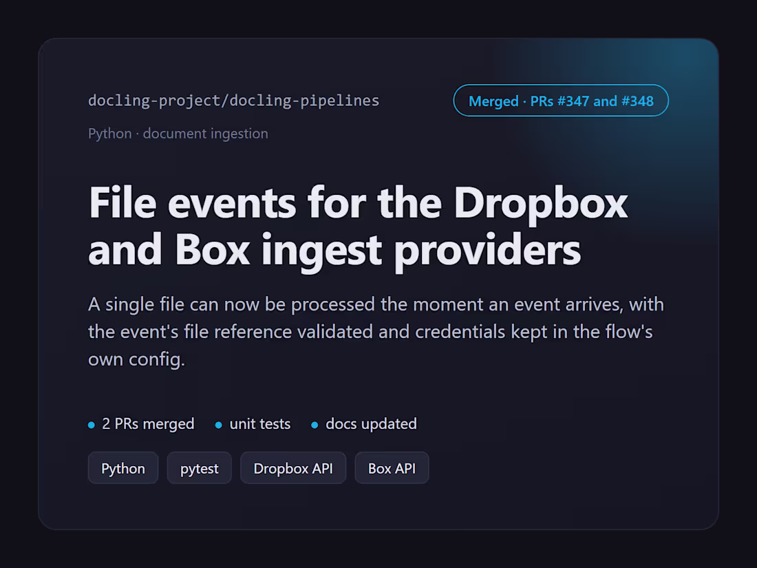 Cover image for docling-pipelines: Dropbox and Box file