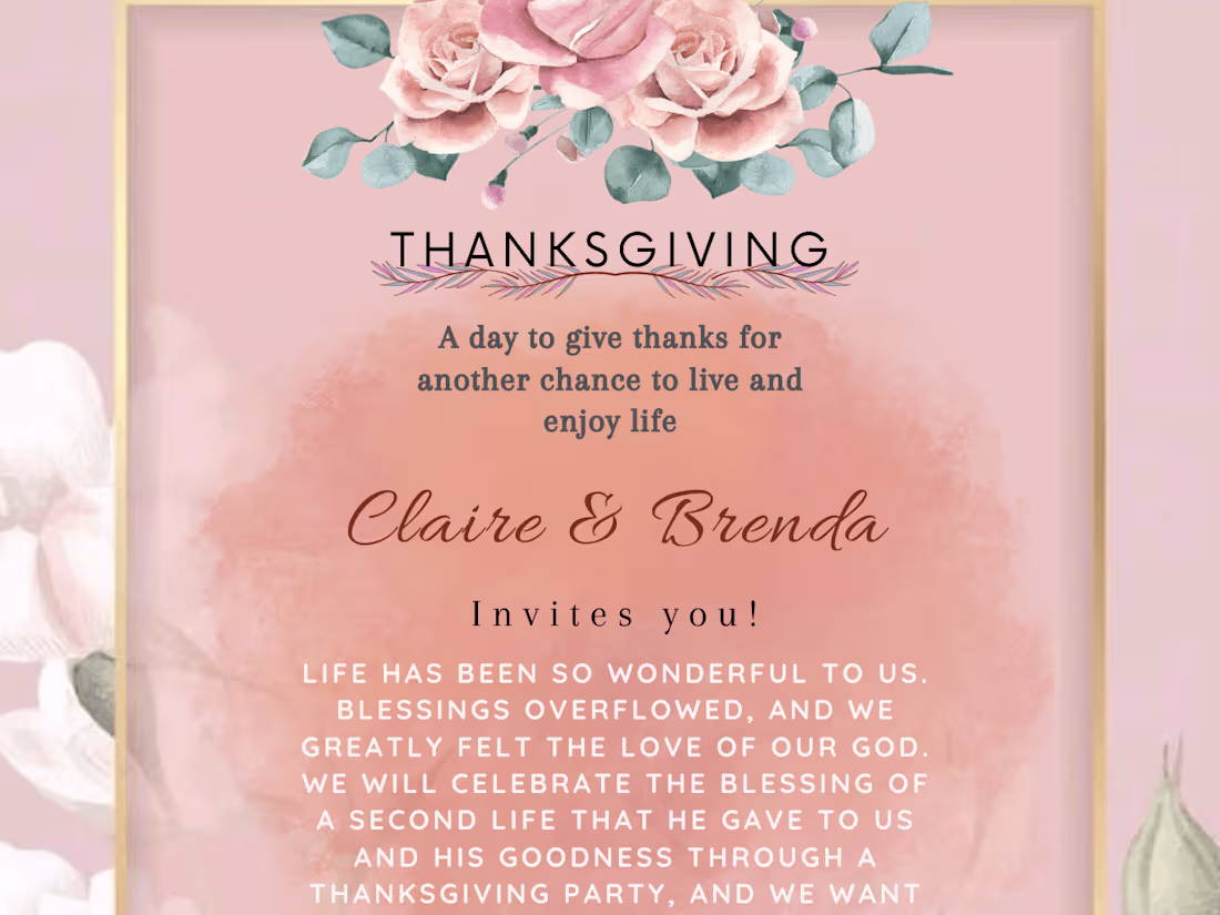 Cover image for Thanksgiving invitation