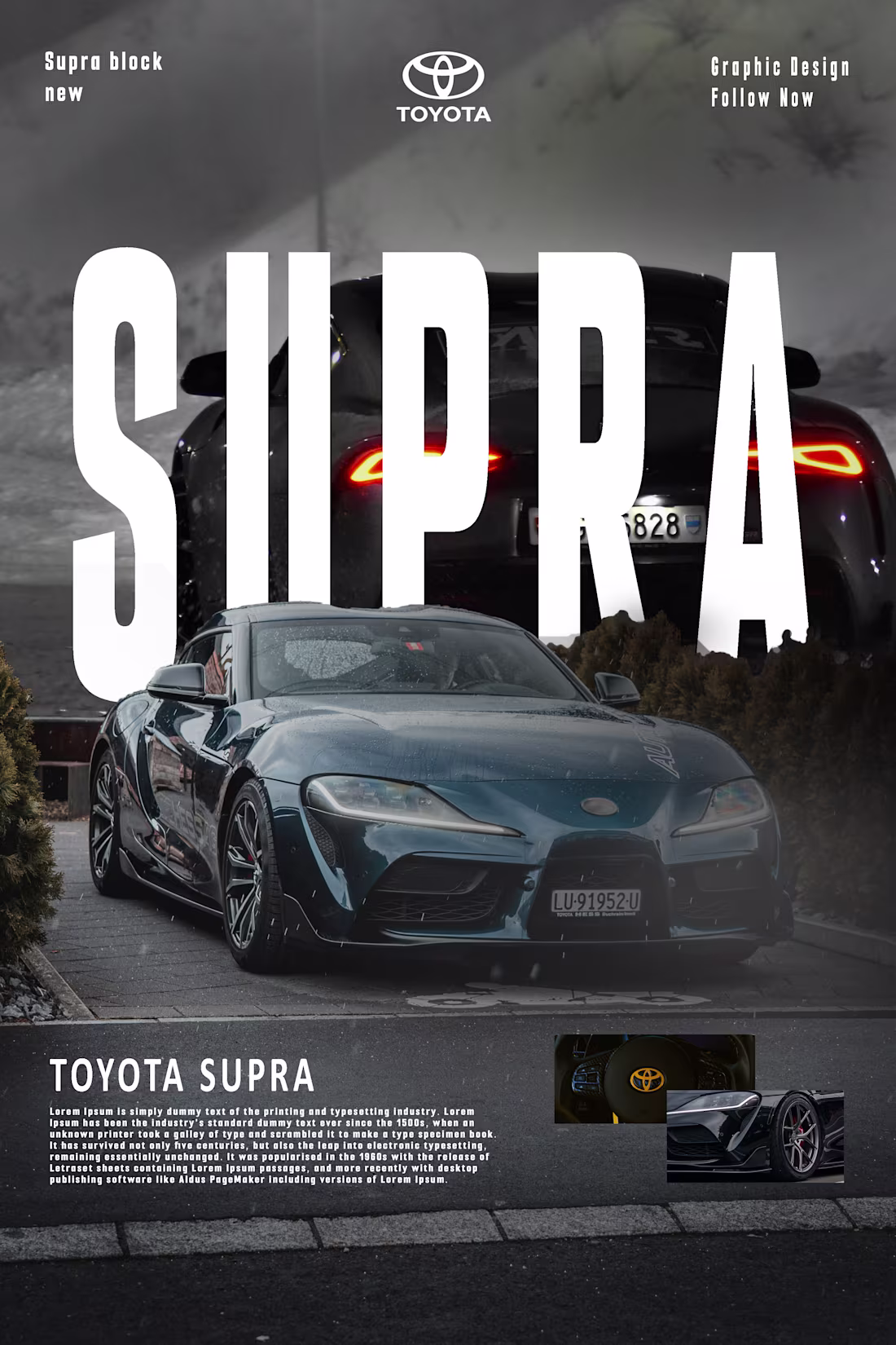 Cover image for Toyota Supra – Automotive Social Media Ad Design