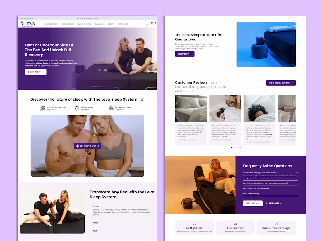 Cover image for Leva Sleep System Replo Landing Page