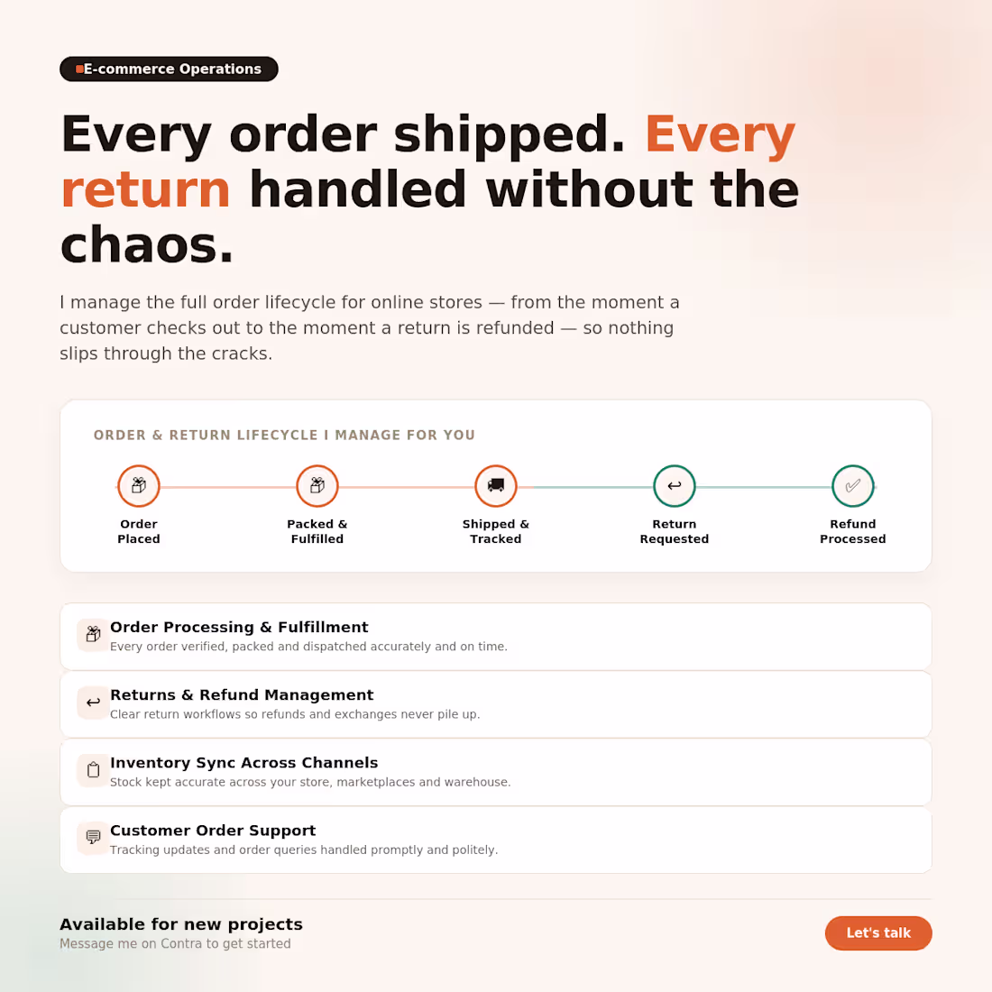 Cover image for E-commerce Order & Return Management
