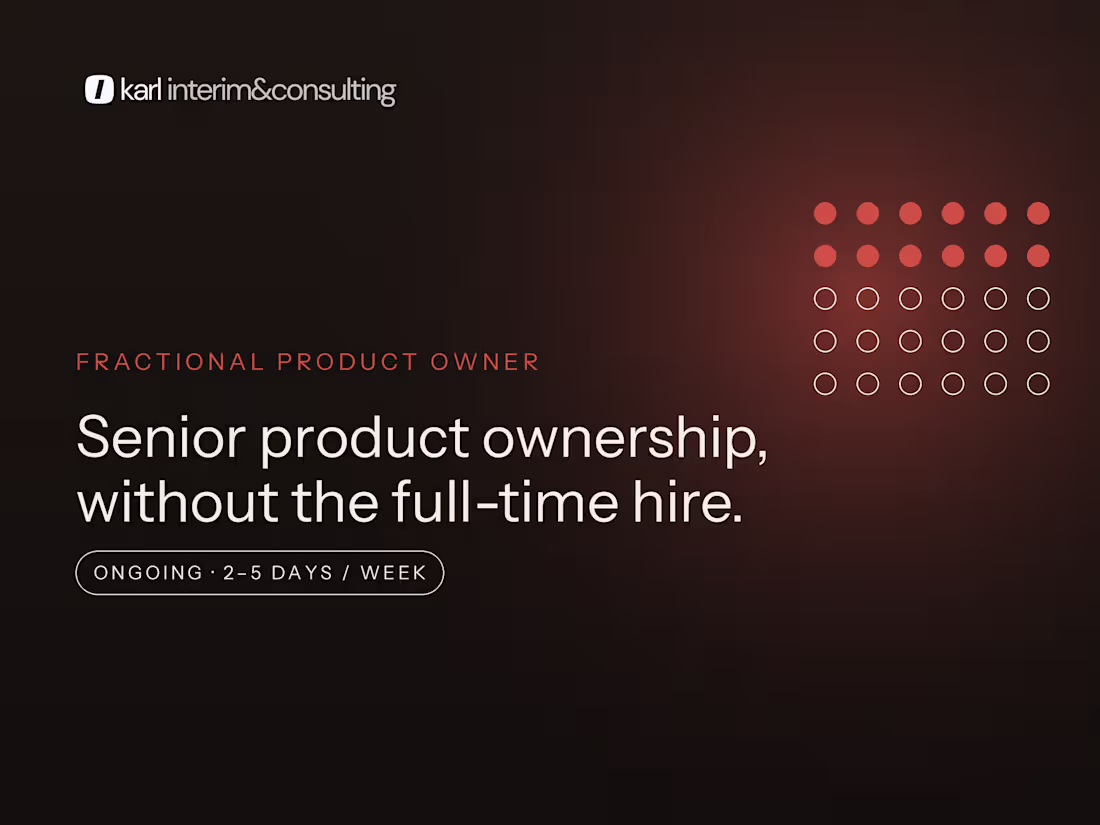 Cover image for Fractional Product Owner