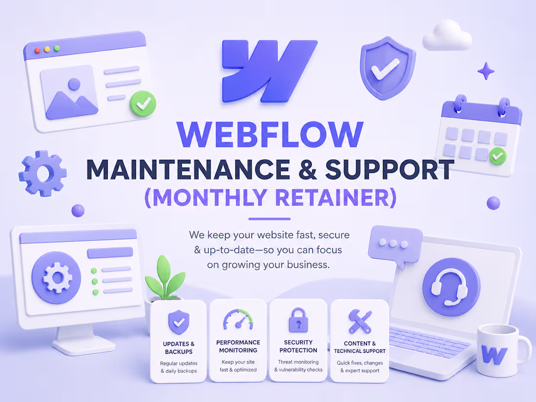Cover image for Webflow Maintenance & Support (Monthly Retainer)