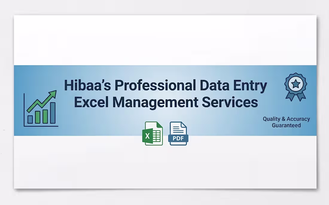 Cover image for Data Entry & Excel Spreadsheet Management